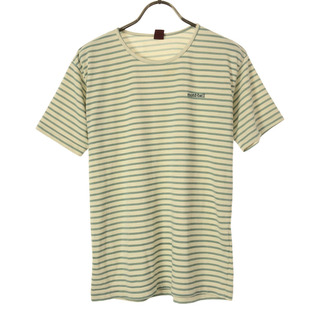 モンベル(mont bell)のモンベル 日本製 アウトドア ボーダー 半袖 Tシャツ M ホワイト系×グリーン系 mont-bell メンズ(Tシャツ/カットソー(半袖/袖なし))