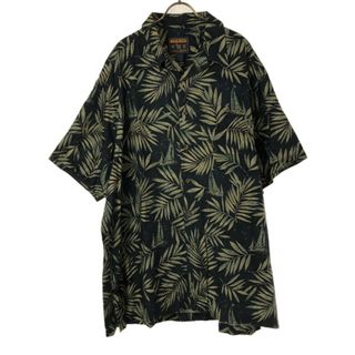 ウールリッチ(WOOLRICH)のウールリッチ 総柄 半袖 オープンカラーシャツ 2XL ブラック WOOLRICH ビッグサイズ メンズ(シャツ)