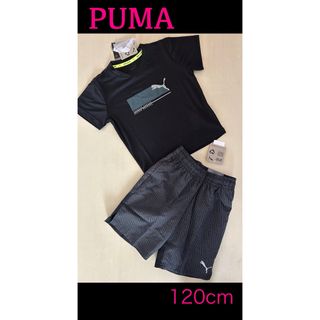 プーマ(PUMA)の新品タグ付き　120㎝  PUMAプーマ上下セットアップ　ブラック×ブラック(Tシャツ/カットソー)