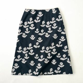mina perhonen - ミナペルホネン　ガーデン　花柄　ジャガード　台形　スカート　膝丈　グリーン