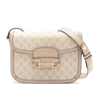 グッチ(Gucci)のグッチ ホースビット 1955 PVC×レザー  ホワイト レディース シ(ショルダーバッグ)