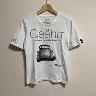 DEFROCK Tシャツ 旧車　半袖　白T 日本製　プリント　古着　S 相当(Tシャツ/カットソー(半袖/袖なし))