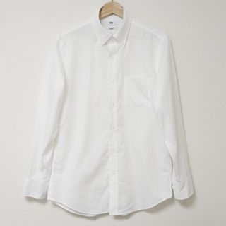 ユニクロ(UNIQLO)の美品「スーパーノンアイロンスリムフィットシャツ（ボタンダウン）」 L/ユニクロ(シャツ)