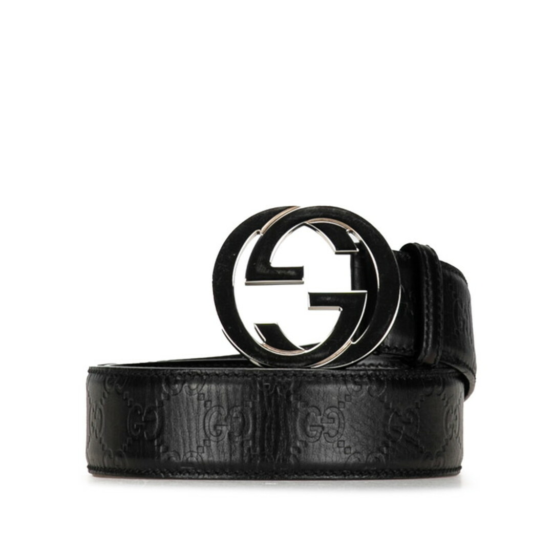 美品GUCCI グッチ レザーベルト インターロッキングG シマ GG ロゴ 美品GUCCI グッチ レザーベルト インターロッキングG シマ GG ロゴ