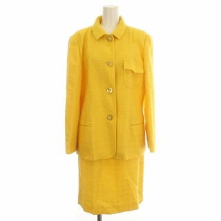 ミラショーン(mila schon)のミラショーン ツイード スーツ セットアップ スカート ジャケット 44 黄色(スーツ)