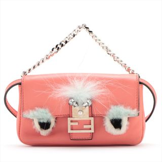 フェンディ(FENDI)のフェンディ マイクロバケット レザー  ピンク レディース ショルダーバッ(ショルダーバッグ)