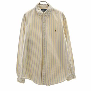 ラルフローレン(Ralph Lauren)のラルフローレン ストライプ 長袖 ボタンダウンシャツ XL イエロー系 RALPH LAUREN メンズ(シャツ)