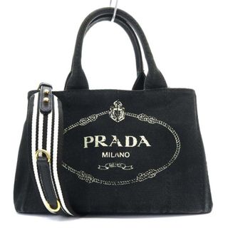 PRADA - プラダ ミニカナパ トートバッグ ショルダーバッグ 三角ロゴプレート 黒