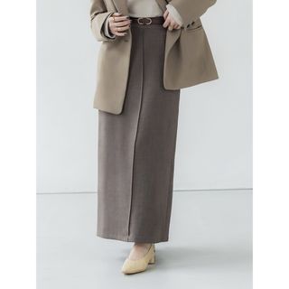 バックタックナロースカート brown 1(ロングスカート)