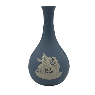 ウェッジウッド(WEDGWOOD)のウェッジウッド WEDGWOOD 花瓶 フラワーベース 陶磁器 ブルー ジャスパー【中古】(花瓶)