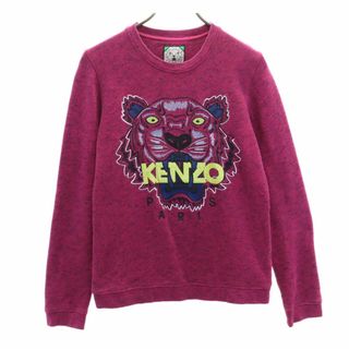 ケンゾージャングル 長袖 トレーナー M ピンク系 KENZO JUNGLE 裏起毛 スウェット レディース(トレーナー/スウェット)