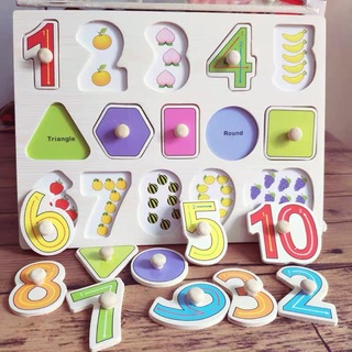 モンテッソーリ　知育玩具　型はめパズル　木製 子供  おもちゃ 数字