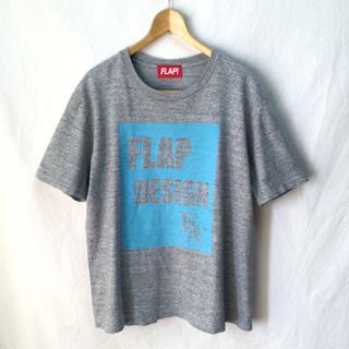 FLAP DESIGN Tシャツ 杢グレー XL フラップ デザイン 中厚手(Tシャツ/カットソー(半袖/袖なし))