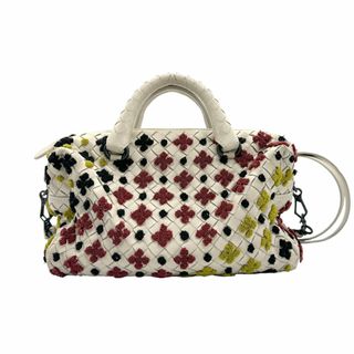 Bottega Veneta - ボッテガヴェネタ BOTTEGAVENETA ショルダーバッグ ハンドバッグ イントレチャート レザー アイボリー×マルチカラー レディース 送料無料【中古】 z1276