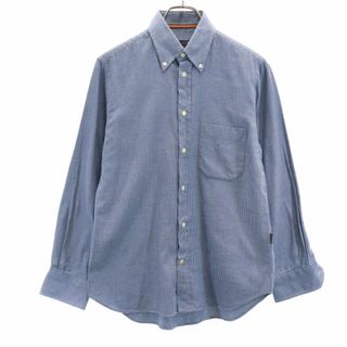 コルネリアーニ イタリア製 千鳥格子柄 長袖 ボタンダウンシャツ 15 1/2 ブルー系 CORNELIANI ID メンズ(シャツ)