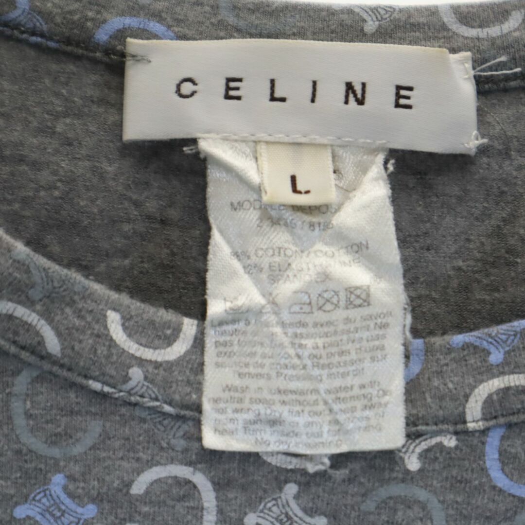CELINE - セリーヌ イタリア製 総柄 長袖 シャツ L グレー系 CELINE - セリーヌ イタリア製 総柄 長袖 シャツ L グレー系
