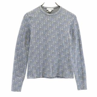 celine - セリーヌ イタリア製 総柄 長袖 シャツ L グレー系 CELINE ロンT レディース