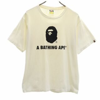 ベイプ プリント 半袖 Tシャツ L ホワイト BAPE A BATHING APE メンズ(Tシャツ/カットソー(半袖/袖なし))
