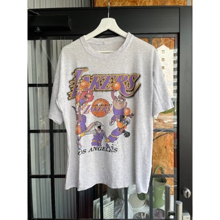 90's USA古着 LOONEY TOONS LAKERS Tシャツ グレー