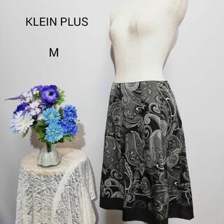 エムケークランプリュス(MK KLEIN+)のクランプリュス　極上美品　ひざ丈スカート　花柄系　Мサイズ(ひざ丈スカート)