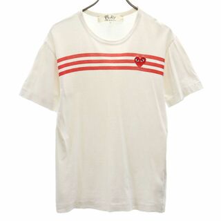 プレイコムデギャルソン 日本製 半袖 Tシャツ M ホワイト系 PLAY COMME des GARCONS メンズ(Tシャツ/カットソー(半袖/袖なし))
