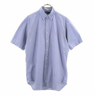 ラルフローレン(Ralph Lauren)のラルフローレン チェック柄 半袖 ボタンダウンシャツ M ブルー系 RALPH LAUREN メンズ(シャツ)