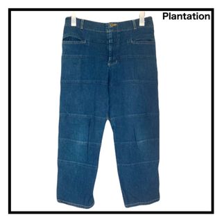 Plantation - プランテーション　イッセイミヤケ　デニムパンツ　レディース　濃紺　スリット　XL