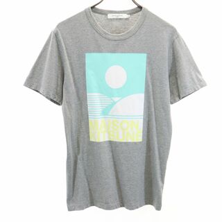 MAISON KITSUNE' - メゾンキツネ プリント 半袖 Tシャツ XS グレー MAISON KITSUNE メンズ