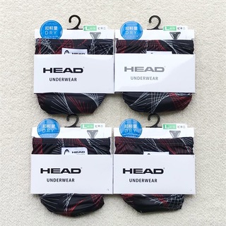 ヘッド(HEAD)のHEAD ビキニ ブリーフ Ｌサイズ デザイン ブラック×レッド 4枚セット(その他)