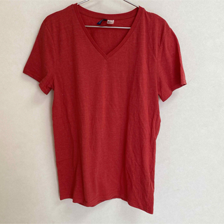 エイチアンドエム(H&M)の赤Tシャツ　メンズM  H&M(Tシャツ/カットソー(半袖/袖なし))