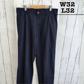 USA古着　チノパン　パンツ　ネイビー　紺　無地　W32 L32　GEORGE(チノパン)