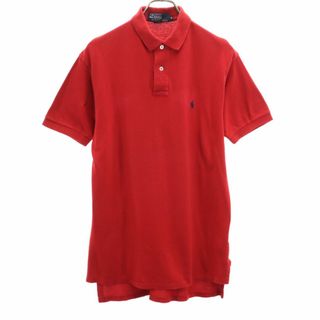 ポロバイラルフローレン USA製 半袖 ポロシャツ S レッド Polo by Ralph Lauren 鹿の子地 メンズ(ポロシャツ)