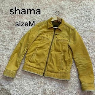 シャマ(shama)のシャマ　コーデュロイ　ジージャン　ウエスタン　一部ボア　イエロー　メンズM(Gジャン/デニムジャケット)