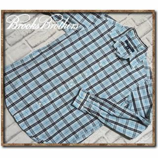 ブルックスブラザース(Brooks Brothers)のブルックスブラザーズ　チェック長袖シャツ　水色(シャツ/ブラウス(長袖/七分))