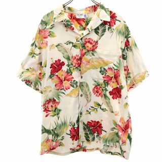 イオラニ(IOLANI)のイオラニ 90s ハワイ製 オールド 総柄 半袖 オープンカラー アロハシャツ アイボリー系 IOLANI メンズ(シャツ)