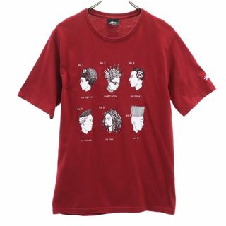 ステューシー(STUSSY)のステューシー プリント 半袖 Tシャツ S レッド系 STUSSY メンズ(Tシャツ/カットソー(半袖/袖なし))