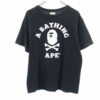 ベイプ プリント 半袖 Tシャツ M ブラック系 BAPE A BATHING APE メンズ(Tシャツ/カットソー(半袖/袖なし))