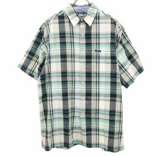 チャップス ラルフローレン チェック柄 半袖 コットンシャツ L CHAPS Ralph Lauren メンズ(シャツ)