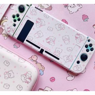 mikko 有機EL 分体式　Switch ケース カバー  ムース ホワイト(キャラクターグッズ)