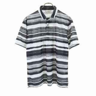 ランバン(LANVIN)のランバン デサント製 ボーダー 半袖 Tシャツ 42 グレー系 LANVIN 日本製 メンズ(Tシャツ/カットソー(半袖/袖なし))