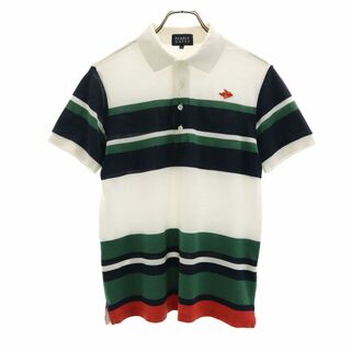 パーリーゲイツ(PEARLY GATES)のパーリーゲイツ 日本製 ボーダー柄 ゴルフ 半袖 ポロシャツ 4 ホワイト PEARLY GATES GOLF メンズ(ポロシャツ)