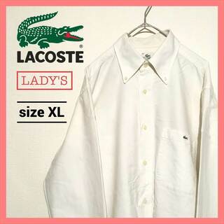 LACOSTE - 90s 古着 ラコステ BDシャツ 刺繍ロゴ ゆるダボ レディース XL