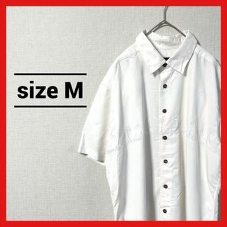 90s 古着 ノーブランド 半袖シャツ ヤシの木 トップス M (シャツ)