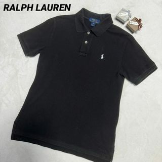 ポロラルフローレン(POLO RALPH LAUREN)の定価3万　極美品ラルクローレン　ポロシャツ　ブラック　希少ロゴ　T  レア　S　(ポロシャツ)