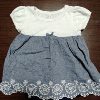 ニシマツヤ(西松屋)の白＆紺グレー　シャツ(Tシャツ(半袖/袖なし))