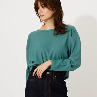 アズールバイマウジー(AZUL by moussy)の【AZUL BY MOUSSY】バックツイストオープントップス(ニット/セーター)