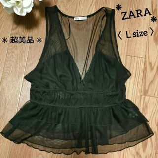 ZARA - ❋ ZARA オーガンジービスチェ ✳ 超美品 〈 Ｌsize 〉