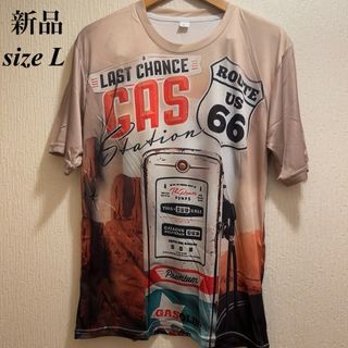 新品★ルート66★Last chance GAS★Tシャツ★ユニセックス★L(Tシャツ/カットソー(半袖/袖なし))