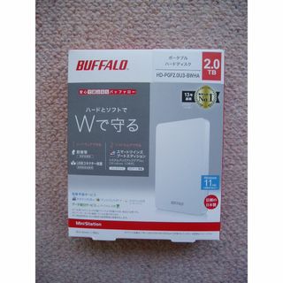 バッファロー(Buffalo)の【新品】Buffalo 耐衝撃HDD 2TB HD-PGF2.0U3-BWHA(PC周辺機器)