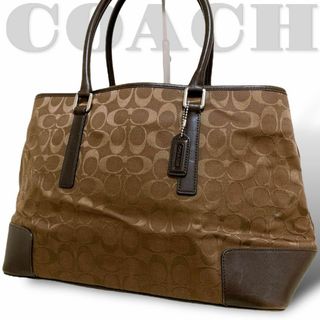 コーチ(COACH)の良品【コーチ】6086 トートバッグ A4 肩掛け シグネチャー  ブラウン(トートバッグ)